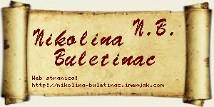 Nikolina Buletinac vizit kartica